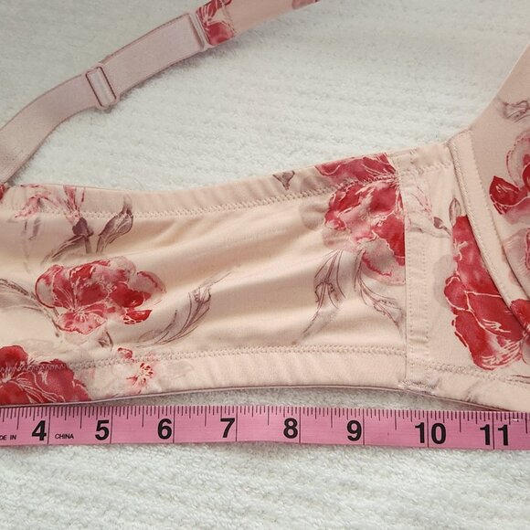 Cacique Bra 46C Romantic Pink Roses Boost Balconette Underwire NEW - Picture 14 of 15